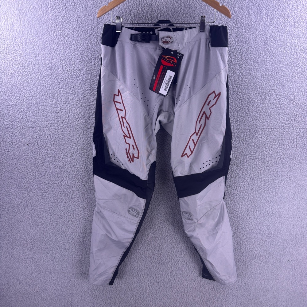 MSR NXT Motocross Pants Grey Maroon Malcolm Smith Racing Mens 36 NEW